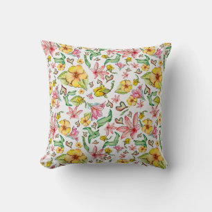 Shades of Summer - Pink Green Yellow Cushion