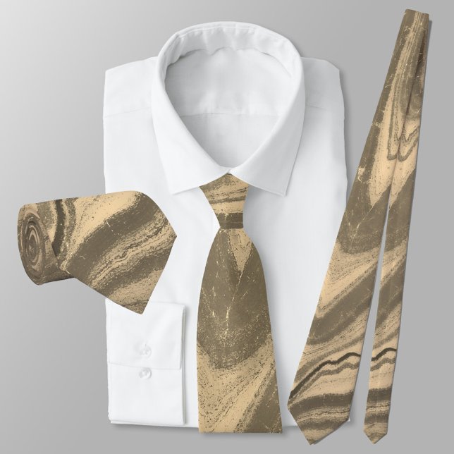 Shades of Taupe Brown and Beige Stone Abstract Tie (Creator Uploaded)