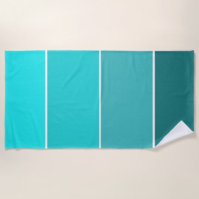 Shades of Teal Beach Towel (Front)