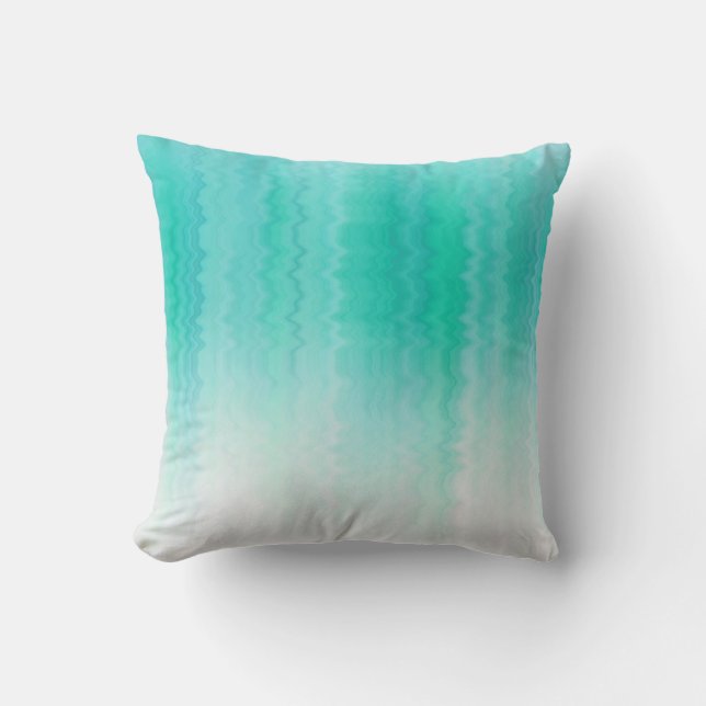 Shades of Turquoise Colour Cushion (Front)