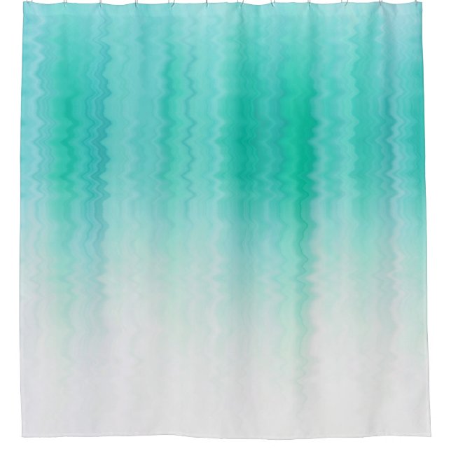 Shades of Turquoise Colour Shower Curtain (Front)