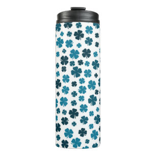 SHADES OF TURQUOISE IRISH CELTIC SHAMROCKS THERMAL TUMBLER