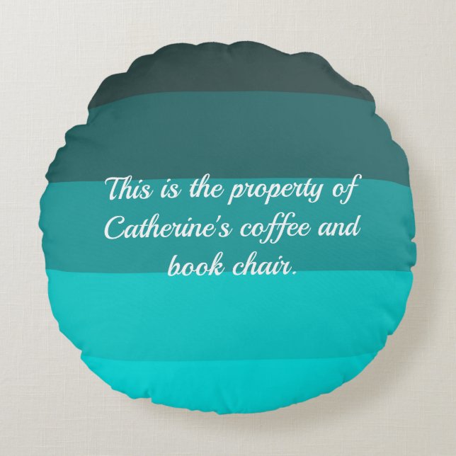 Shades of Turquoise Round Cushion (Front)