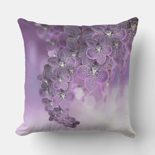 Shades of Violet Purple Orchids Cushion (Front)