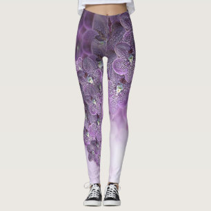 Shades of Violet Purple Orchids Leggings