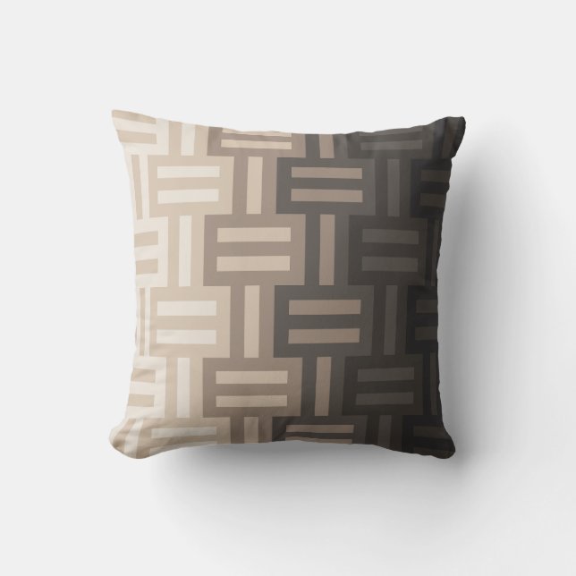 Shades of warm Neutrals quilt pattern Cushion (Front)