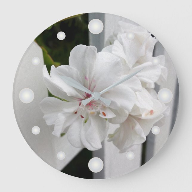 shades of white large clock (Front)