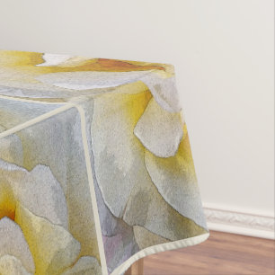 shades of white to yellow tablecloth