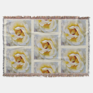 shades of white to yellow throw blanket