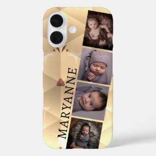 Shades of Yellow Brown w/ 4 Images iPhone 16 Case