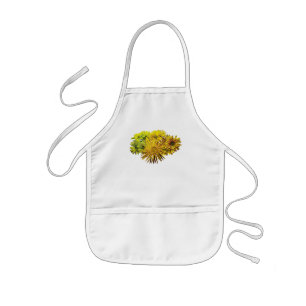 Shades of Yellow Daisies and Mums Kids Apron