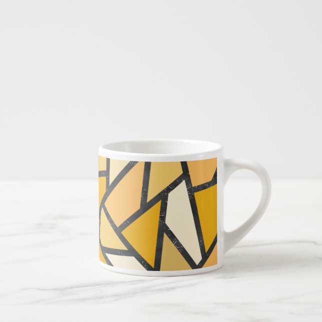 Shades of yellow stained glass pattern espresso cup (Right)
