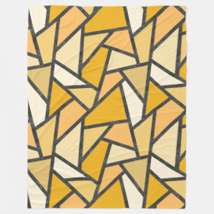 Shades of yellow stained glass pattern fleece blanket