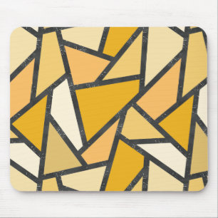 Shades of yellow stained glass pattern mouse pad