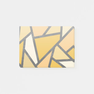 Shades of yellow stained glass pattern post-it notes