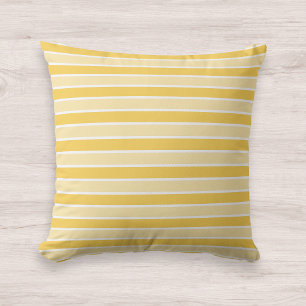 Shades of Yellow Stripes Pattern Cushion