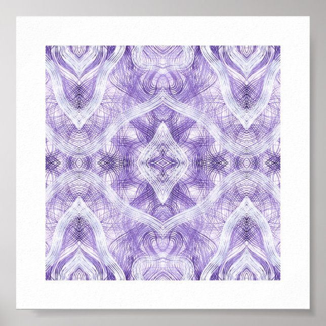 Shadow Abstract Light Purple Watercolor Art Poster (Front)