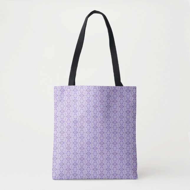 Shadow Abstract Light Purple Watercolor Art Tote Bag (Front)