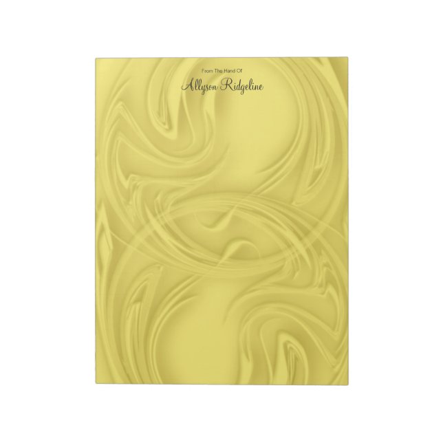 Shadow Abstract Over Yellow Artwork Personalised  Notepad (Rotated)