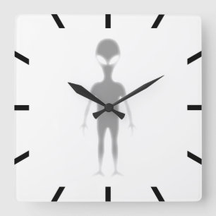 Shadow Alien Customisable printed background colou Square Wall Clock