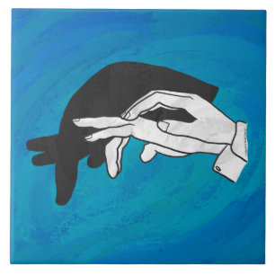 Shadow Anteater On Blue Ceramic Tile