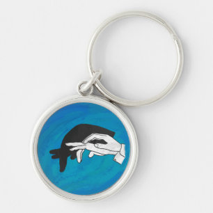 Shadow Anteater On Blue Key Ring