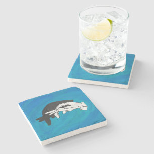 Shadow Anteater On Blue Stone Coaster