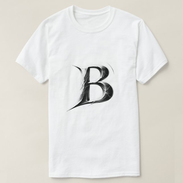 Shadow B – Dark Gothic Letter B T-Shirt (Design Front)