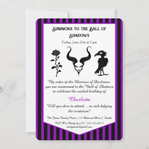 Shadow Ball Dark Fantasy Birthday Design Script Invitation