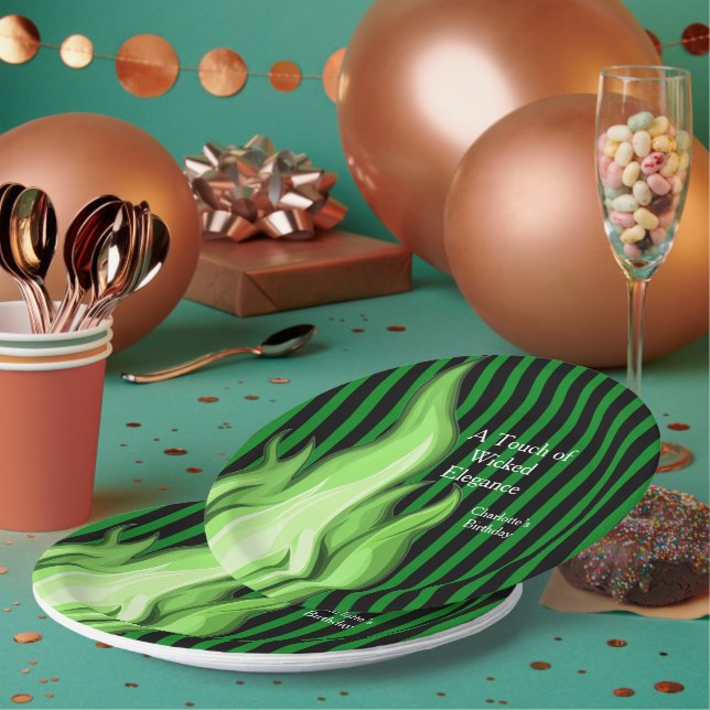 Shadow Ball Dark Fantasy Party | green Paper Cup Plate (Multi)