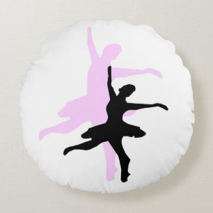 Shadow ballerina design round cushion