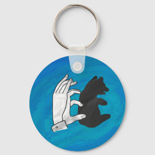 Shadow Bear Cub On Blue Key Ring