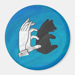 Shadow Bear Cub On Blue Magnet