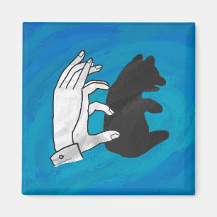 Shadow Bear Cub On Blue Magnet