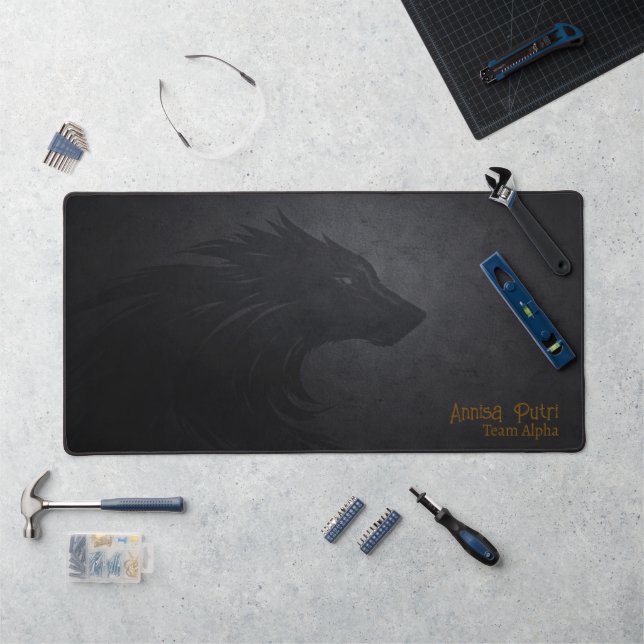 Shadow Beast Minimal – Premium Wolf Gaming  Desk Mat (Workstation)