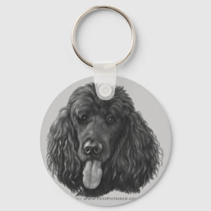 Shadow, Black Standard Poodle Key Ring