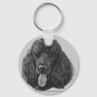 Shadow, Black Standard Poodle Key Ring