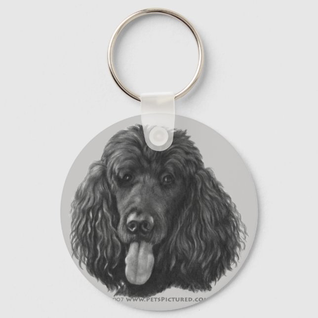 Shadow, Black Standard Poodle Key Ring (Front)