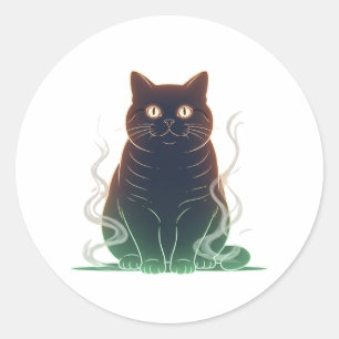 Shadow Brit – British Shorthair Silhouette Classic Round Sticker