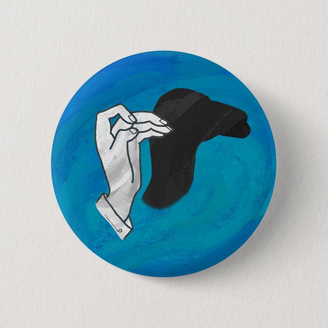 Shadow Camel On Blue 6 Cm Round Badge (Front)