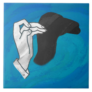 Shadow Camel On Blue Ceramic Tile