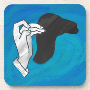 Shadow Camel On Blue Coaster