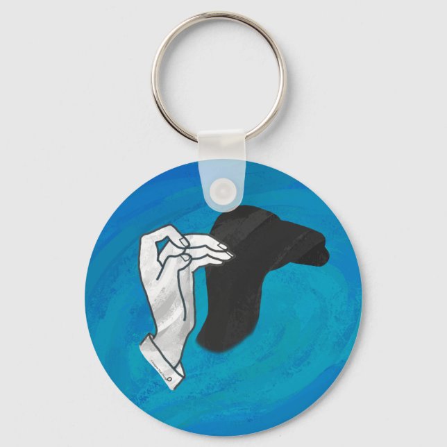 Shadow Camel On Blue Key Ring (Front)