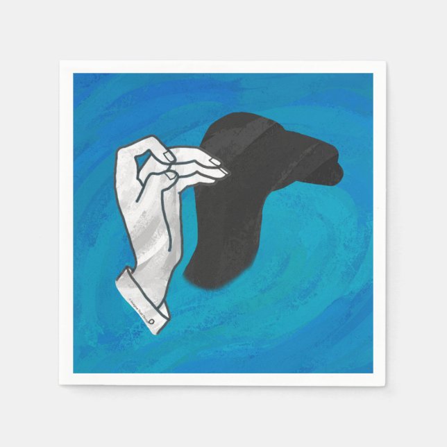 Shadow Camel On Blue Napkin (Front)