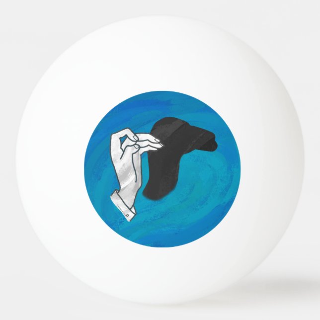 Shadow Camel On Blue Ping Pong Ball (Back)