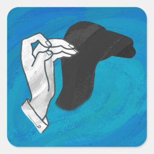 Shadow Camel On Blue Square Sticker