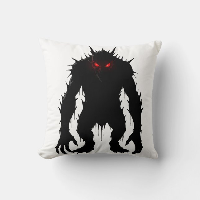 Shadow Demon Monster Red Eyes Horror gift Cushion (Front)