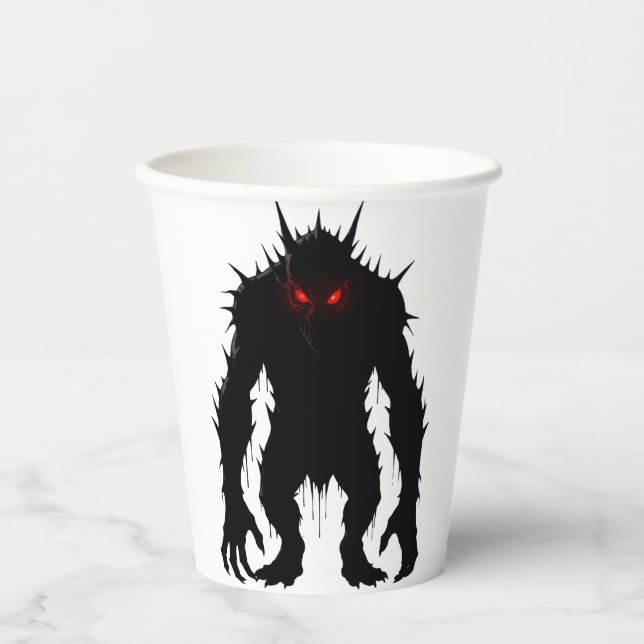Shadow Demon Monster Red Eyes Horror gift Paper Cups (Front)
