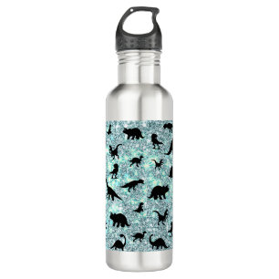 shadow dino dinosaur on gradient galaxy space 710 ml water bottle