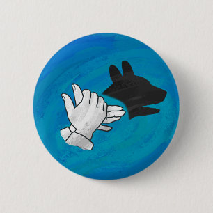 Shadow Dog On Blue 6 Cm Round Badge